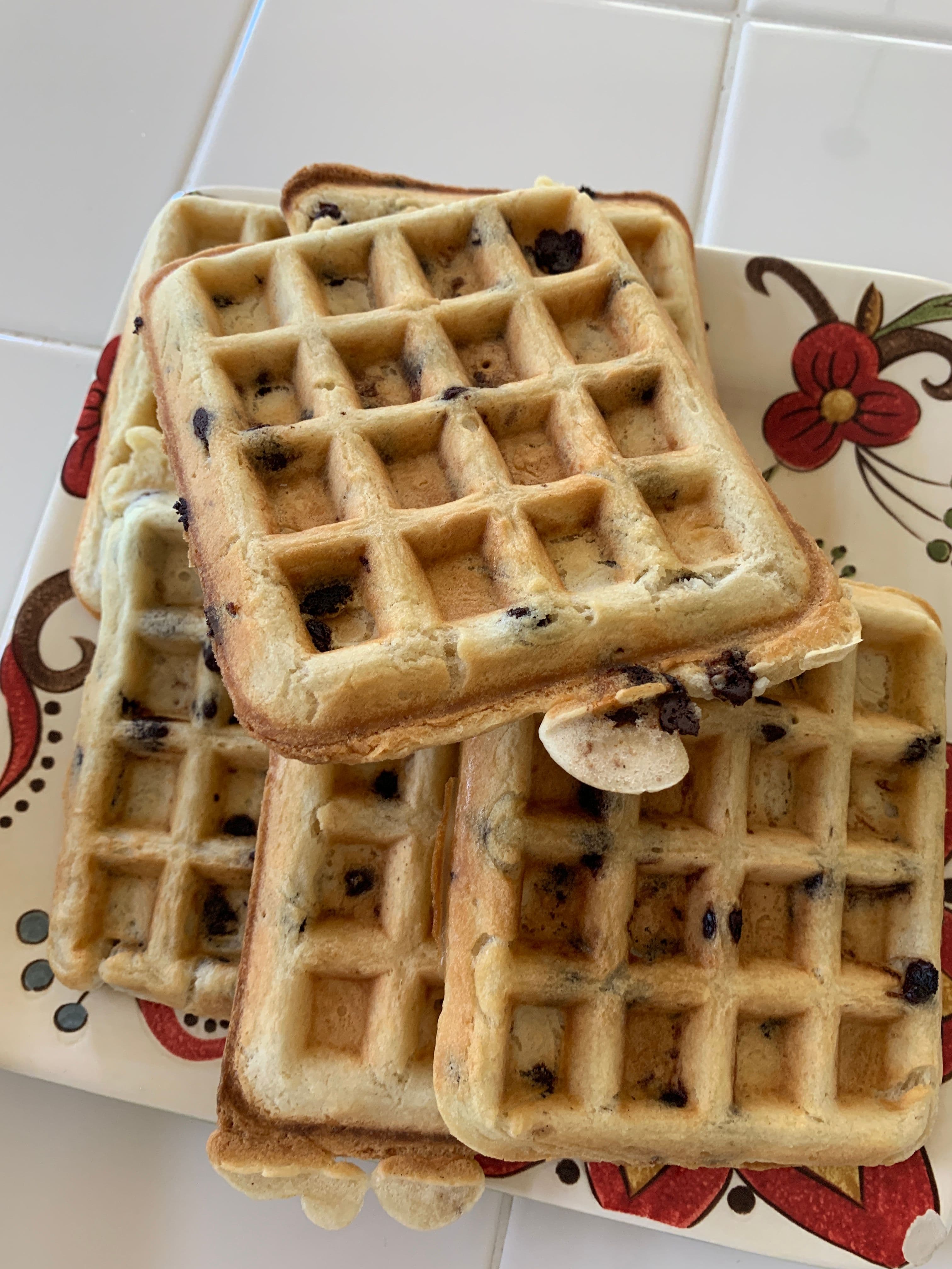 waffles with berries and syrup